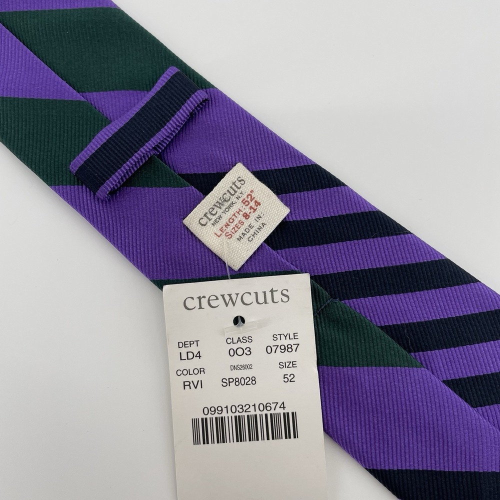 J.Crew Silk Tie Multicolor Striped Print 52 Inch Crewcuts Boys Sizes 8-14 NEW